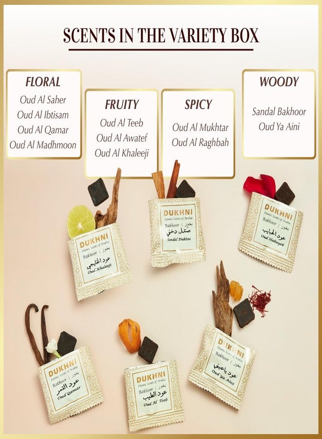 Dukhni Oud Bakhoor Variety Box | 30 Pieces Bakhoor Refill Pack | Diwali Gift for Friends & Family | Arabic Bakhur Incense | Perfect for Home Scenting Prayer and Gifting | Luxurious, Long Lasting - Image 5